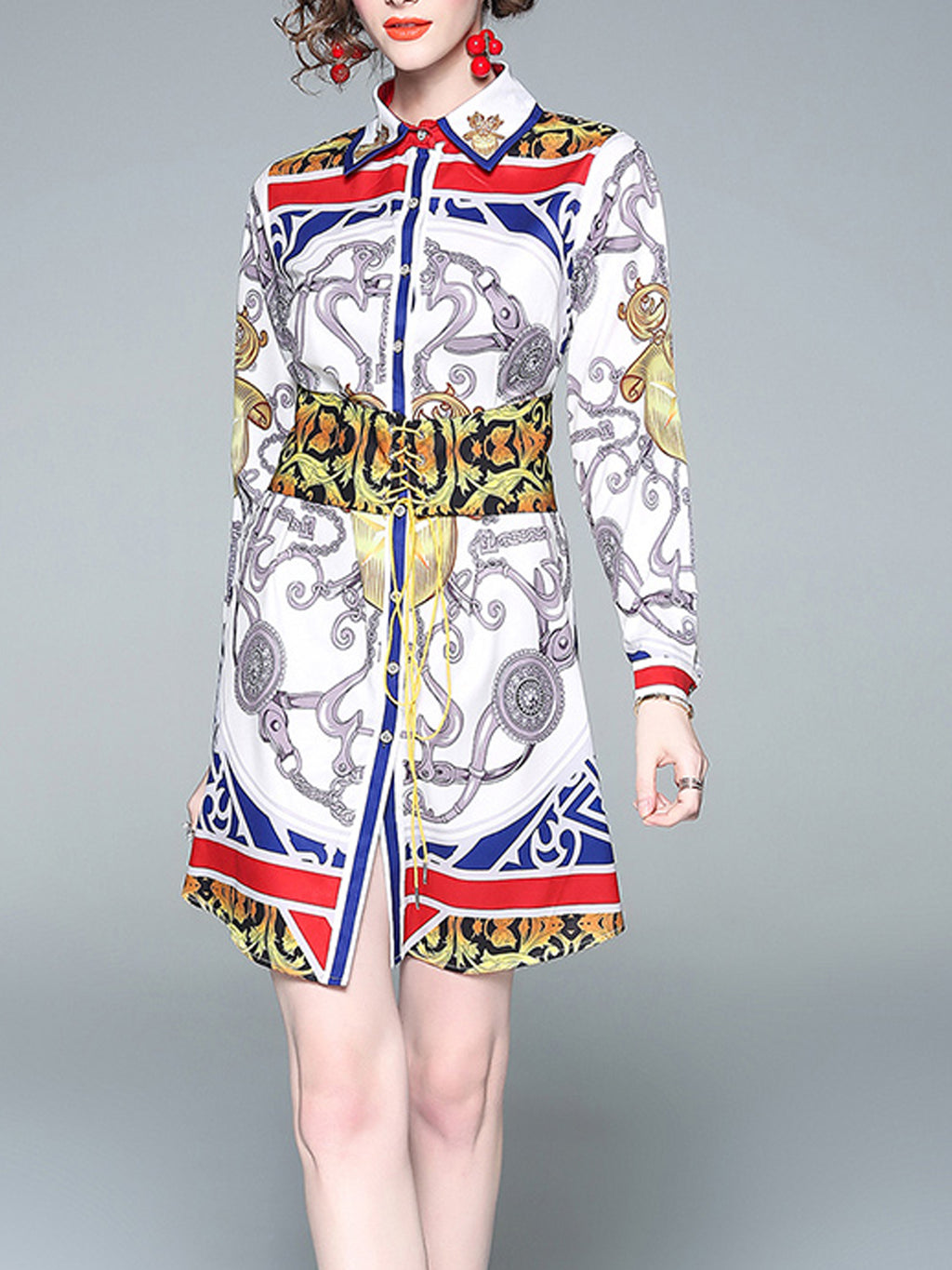 Women Printed Long Sleeved Elegant Shirt