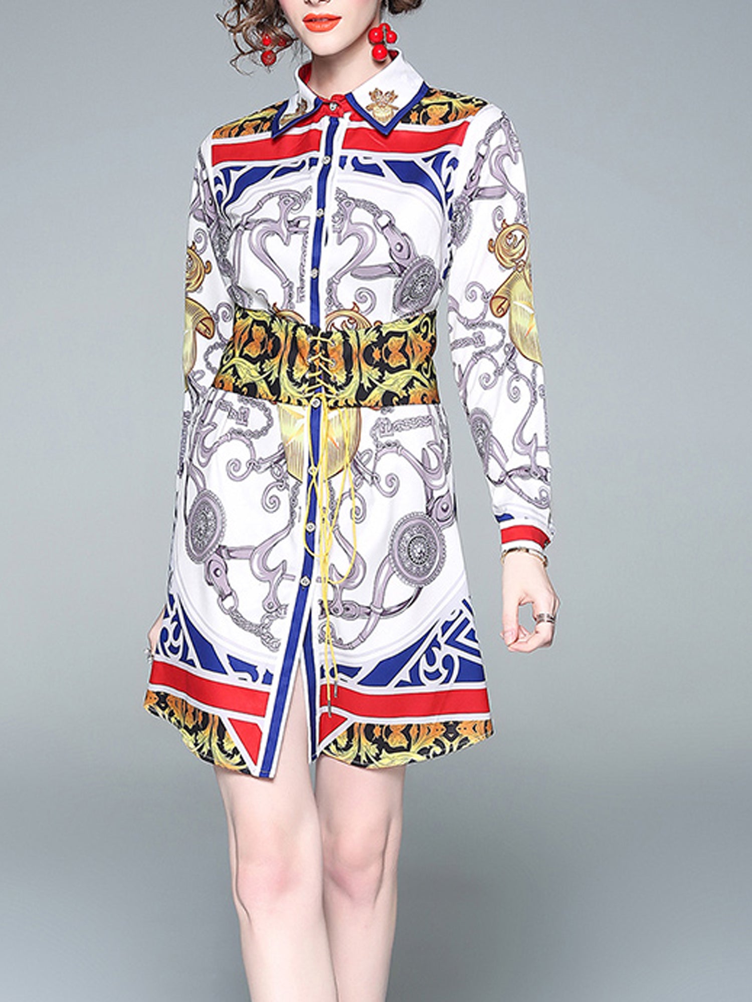 Women Printed Long Sleeved Elegant Shirt