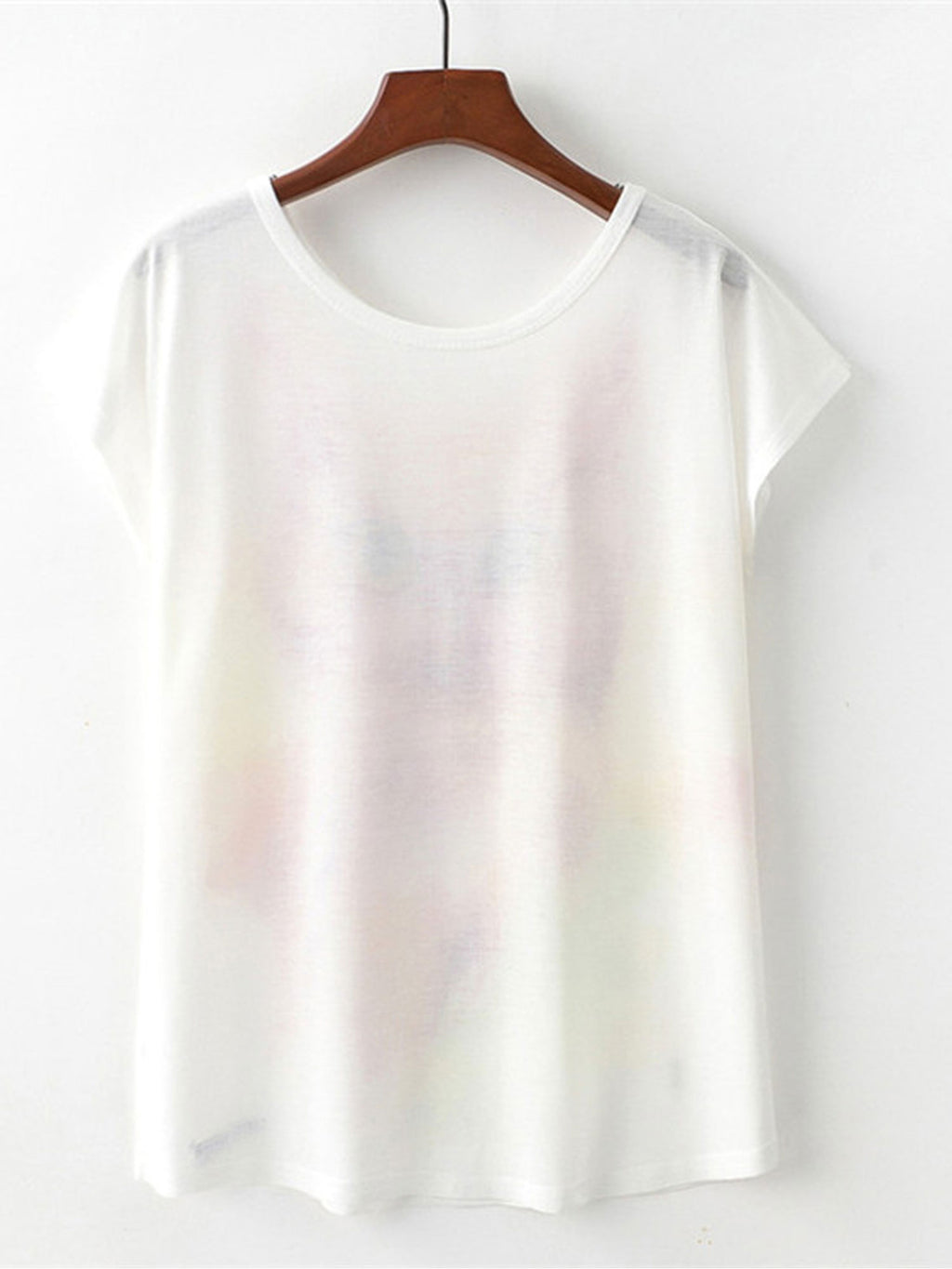 Women Loose Cute Cat Print Short Sleeve T-Shirt