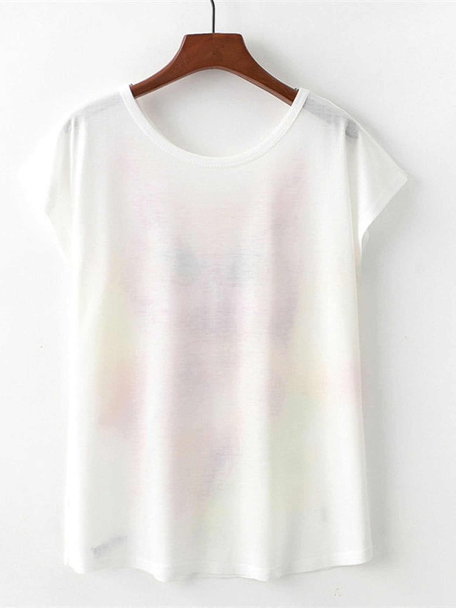 Women Loose Cute Cat Print Short Sleeve T-Shirt