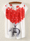 Women Cute Cartoon Pattern Summer T-Shirt