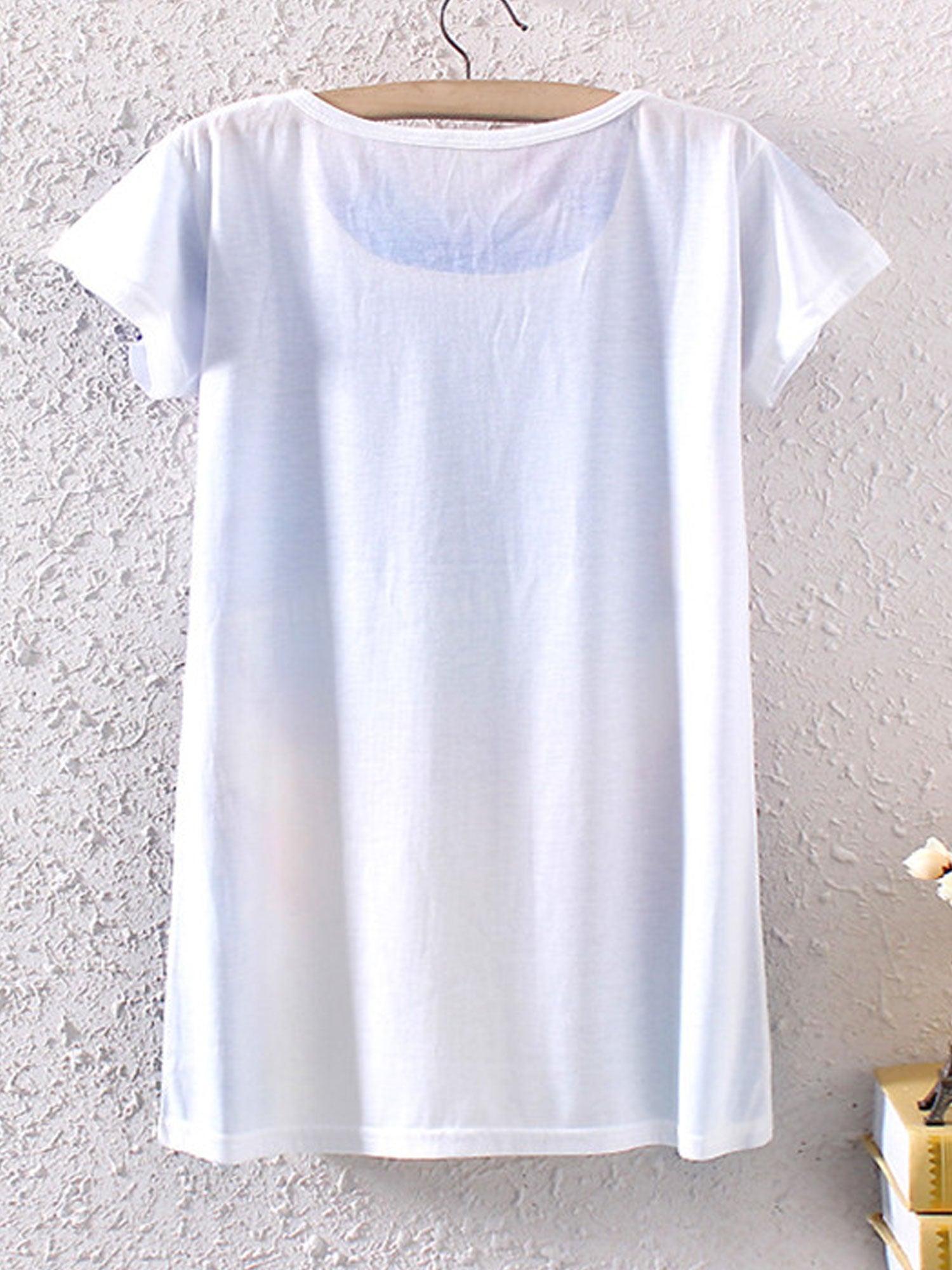 Women Comfortable Feel Loose Round Neck T-Shirt