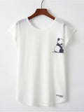 Women Comfortable Material Round Neck T-Shirt