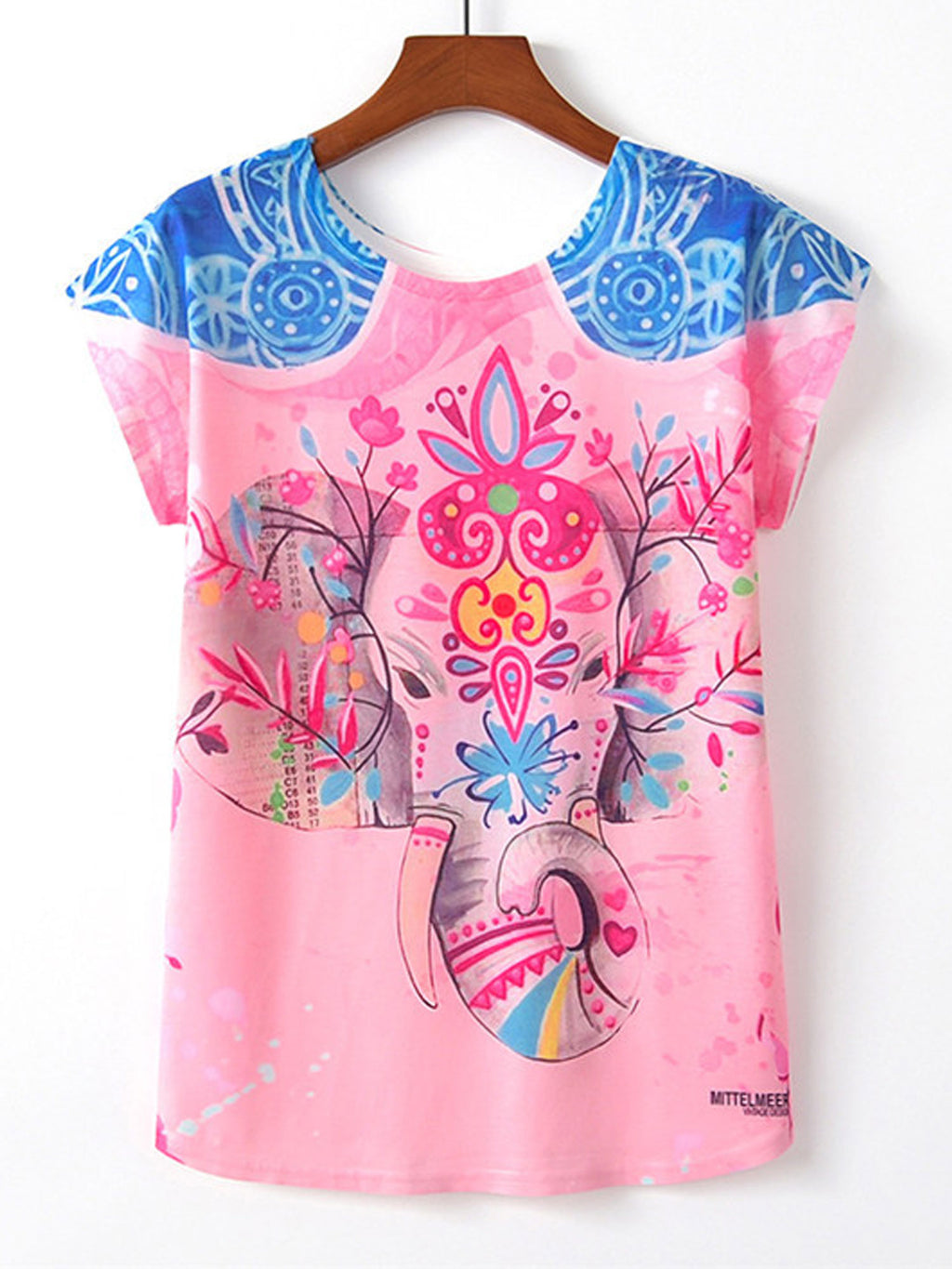 Women Elephant Print Comfortable Fashion T-Shirt