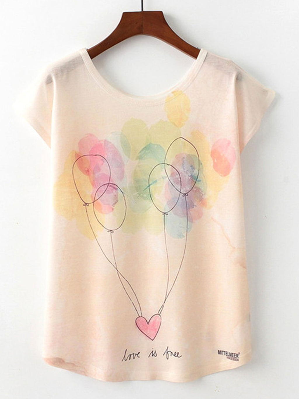 Women Balloon Printed Loose Summer T-Shirt