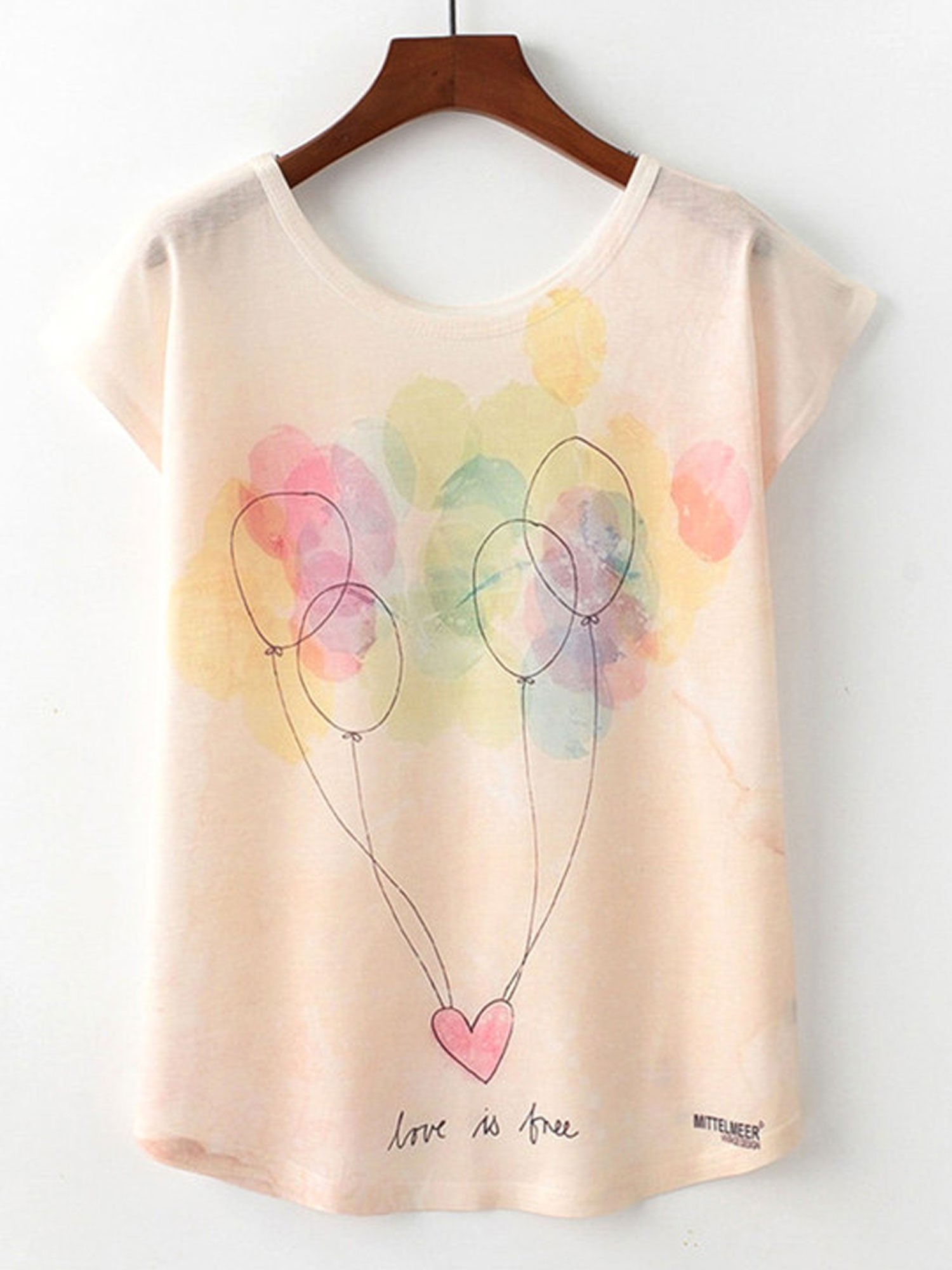 Women Balloon Printed Loose Summer T-Shirt