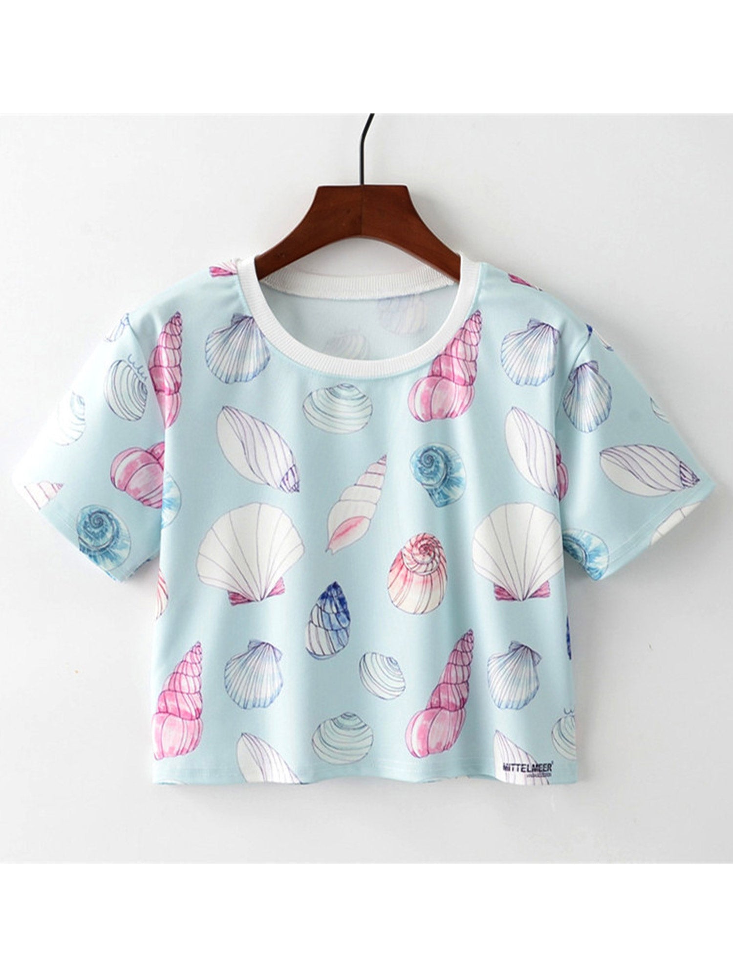Women Summer Shells Printed Loose Casual T-Shirt