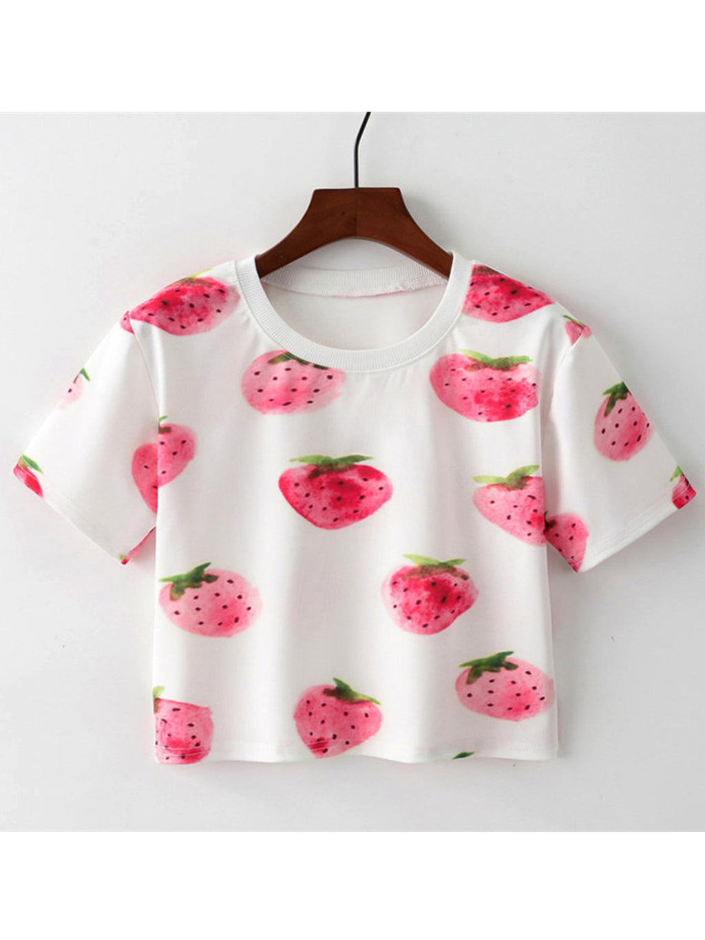 Women Strawberry Printed Loose Summer T-Shirt