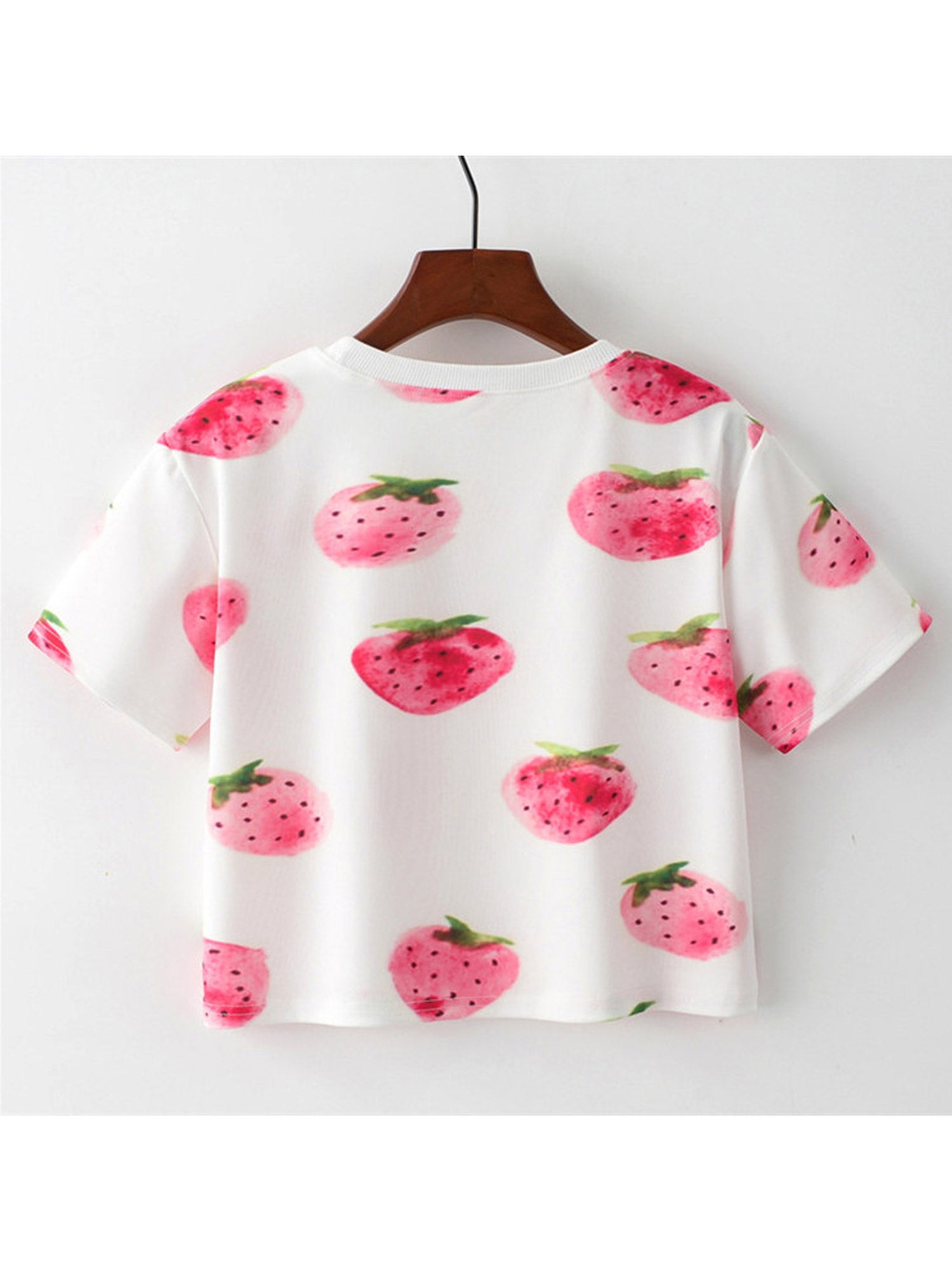Women Strawberry Printed Loose Summer T-Shirt