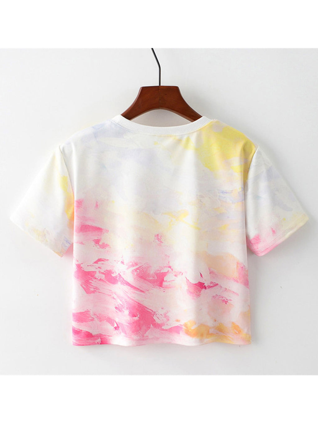 Women Dye Printed Round Neck Casual T-Shirt
