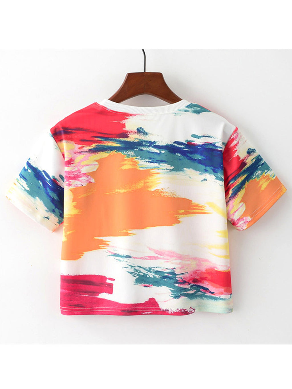 Women Multi Colored Round Neck Printed T-Shirt