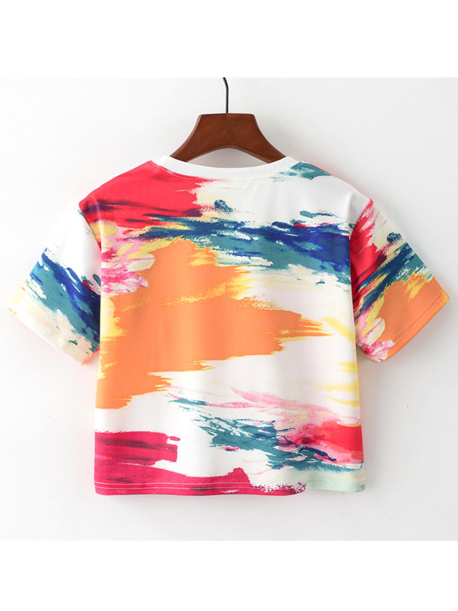 Women Multi Colored Round Neck Printed T-Shirt