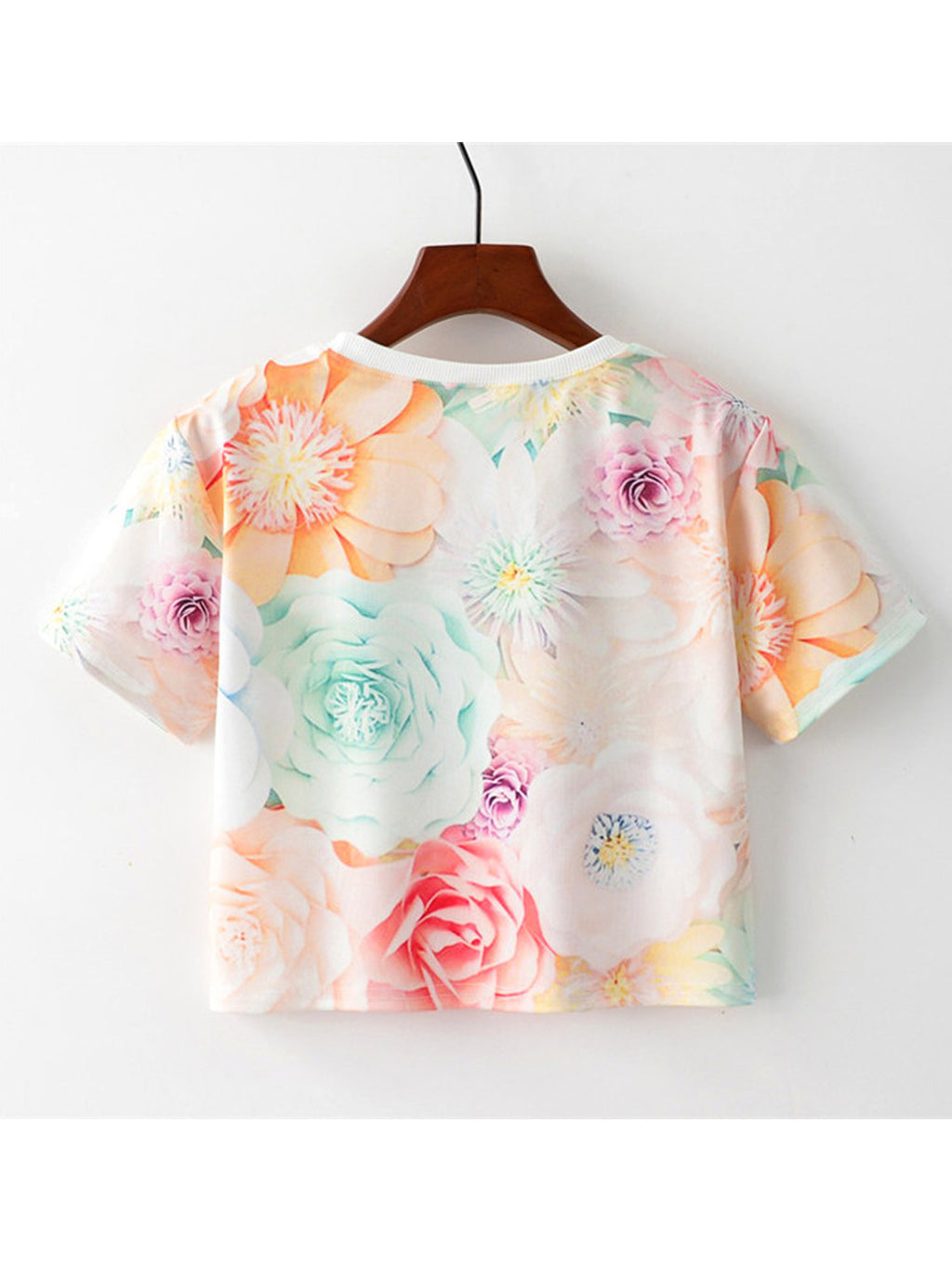 Women Floral Short Sleeve Soft Summer Top