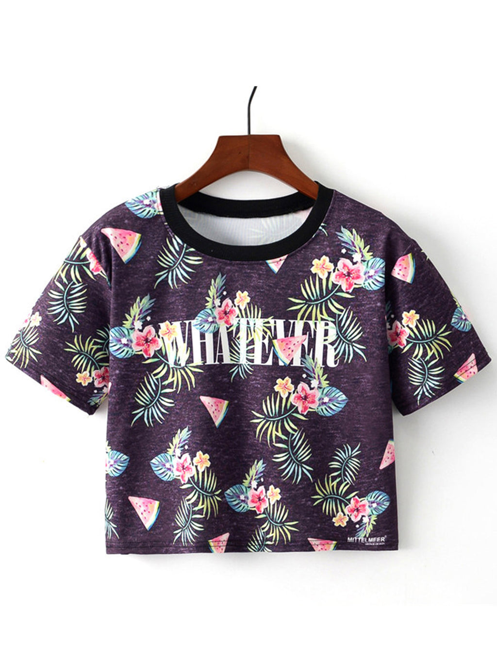 Women Straight Round Neck Printed Summer Top