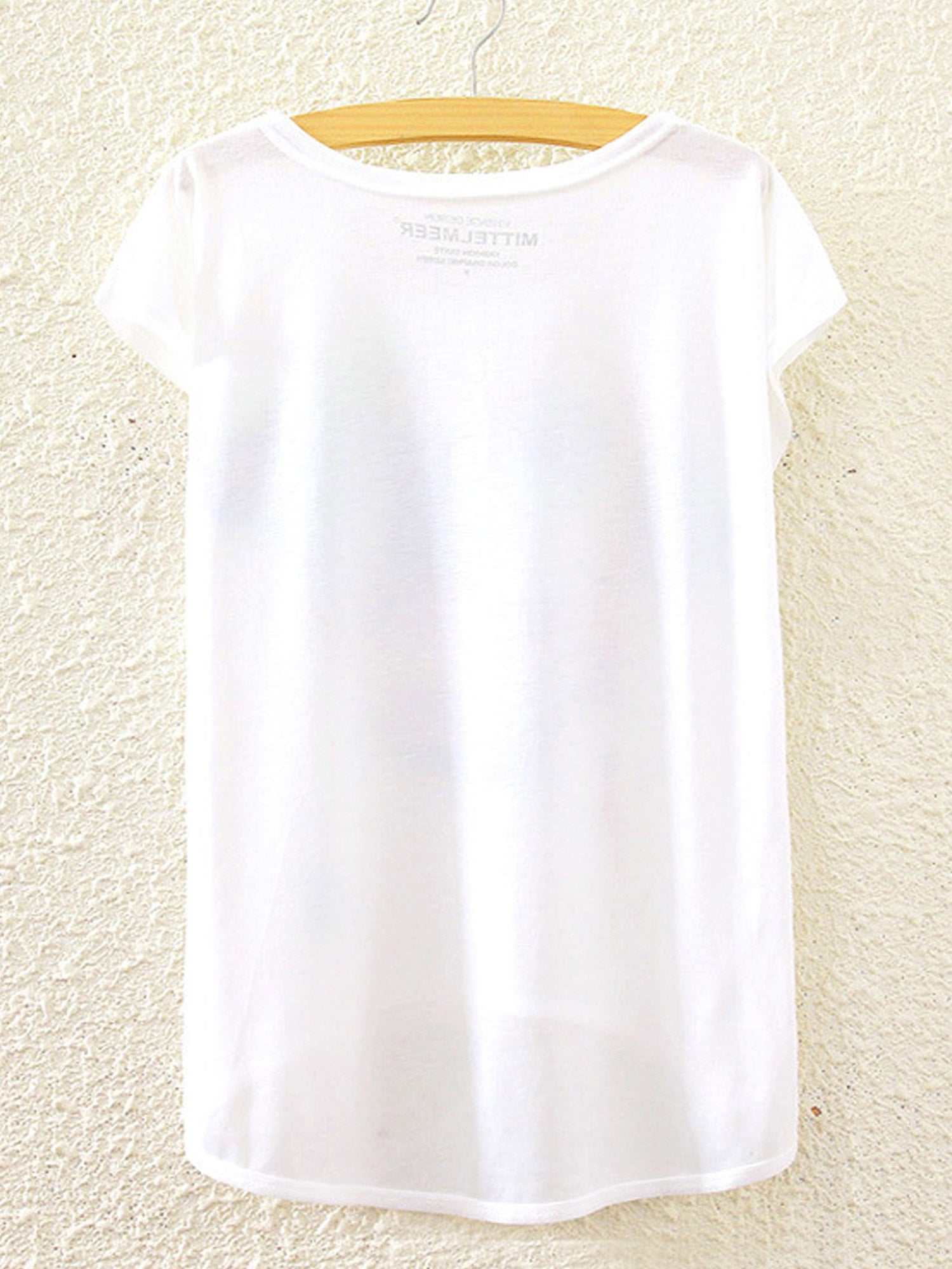 Women Fashion Colorful Cats Irregular T-Shirt