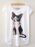 Women Cute Cat Summer Fashion Casual T-Shirt