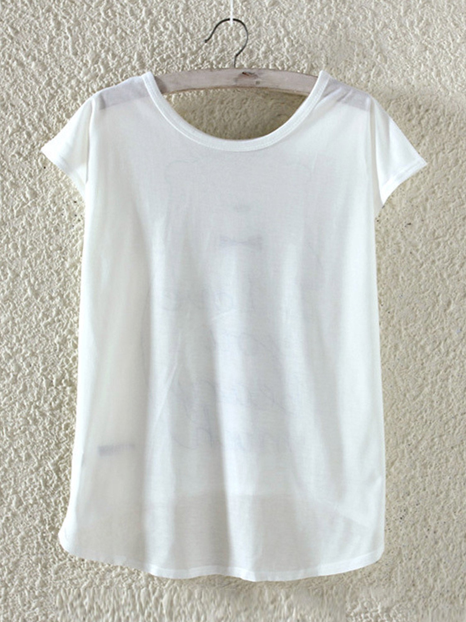 Women Hand Printed Loose Summer Casual T-Shirt
