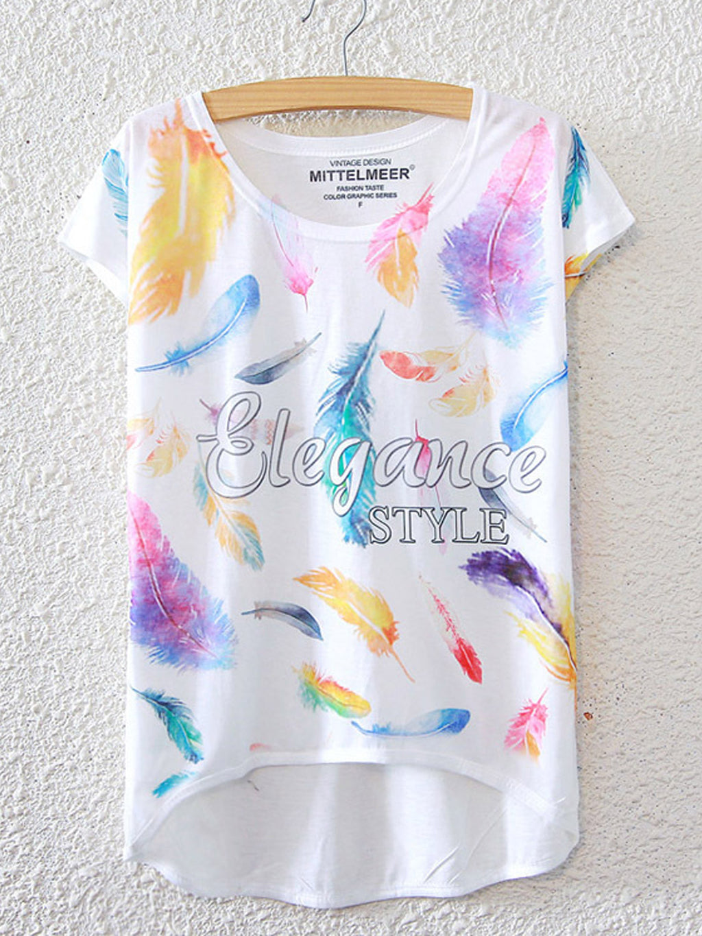 Women Elegant Style Round Neck Fashion T-Shirt