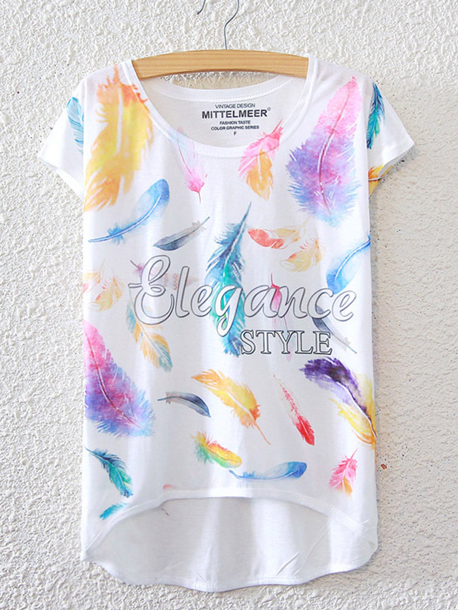 Women Elegant Style Round Neck Fashion T-Shirt