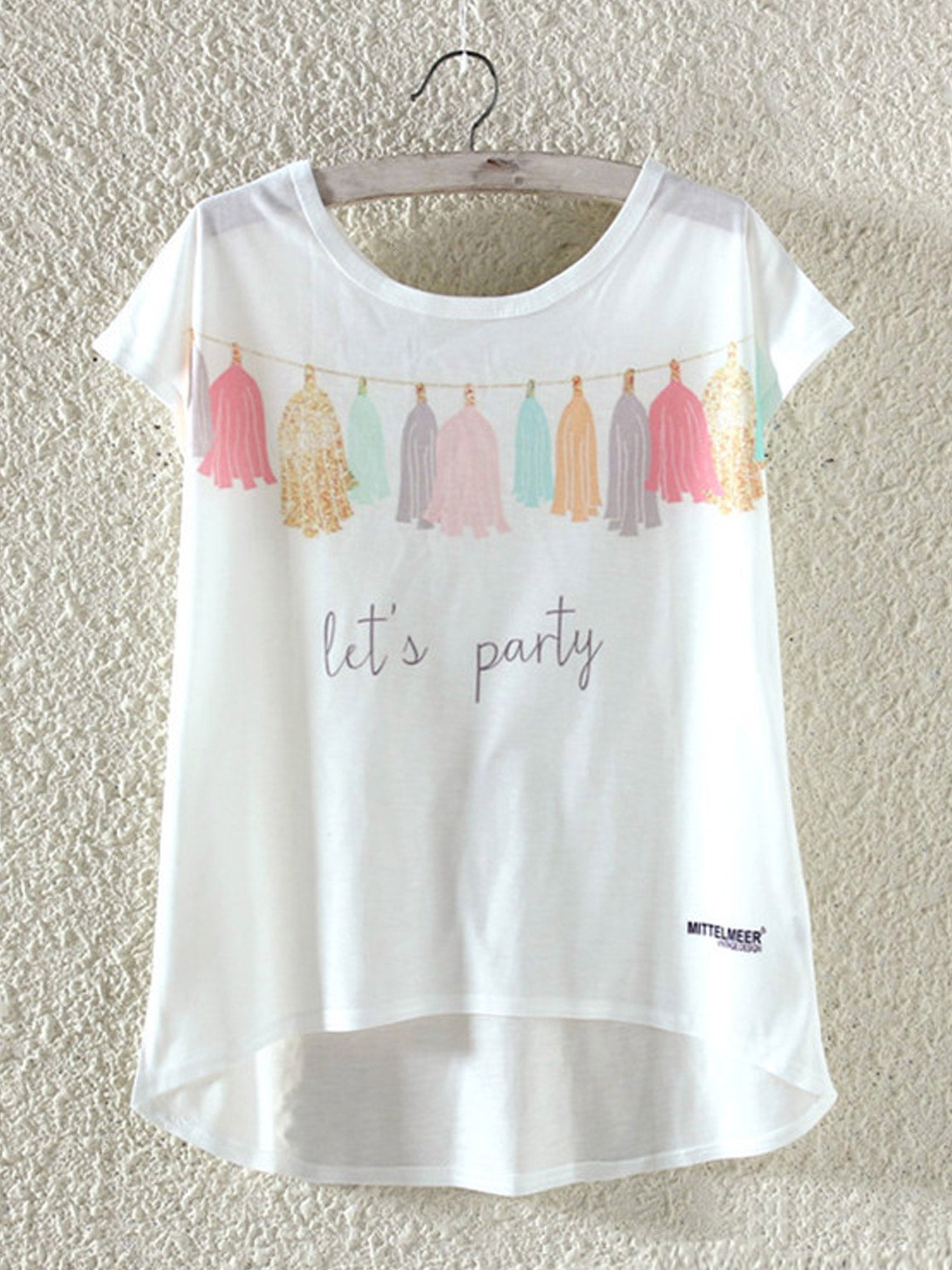 Women Summer Fashion High Low Hem T-Shirt