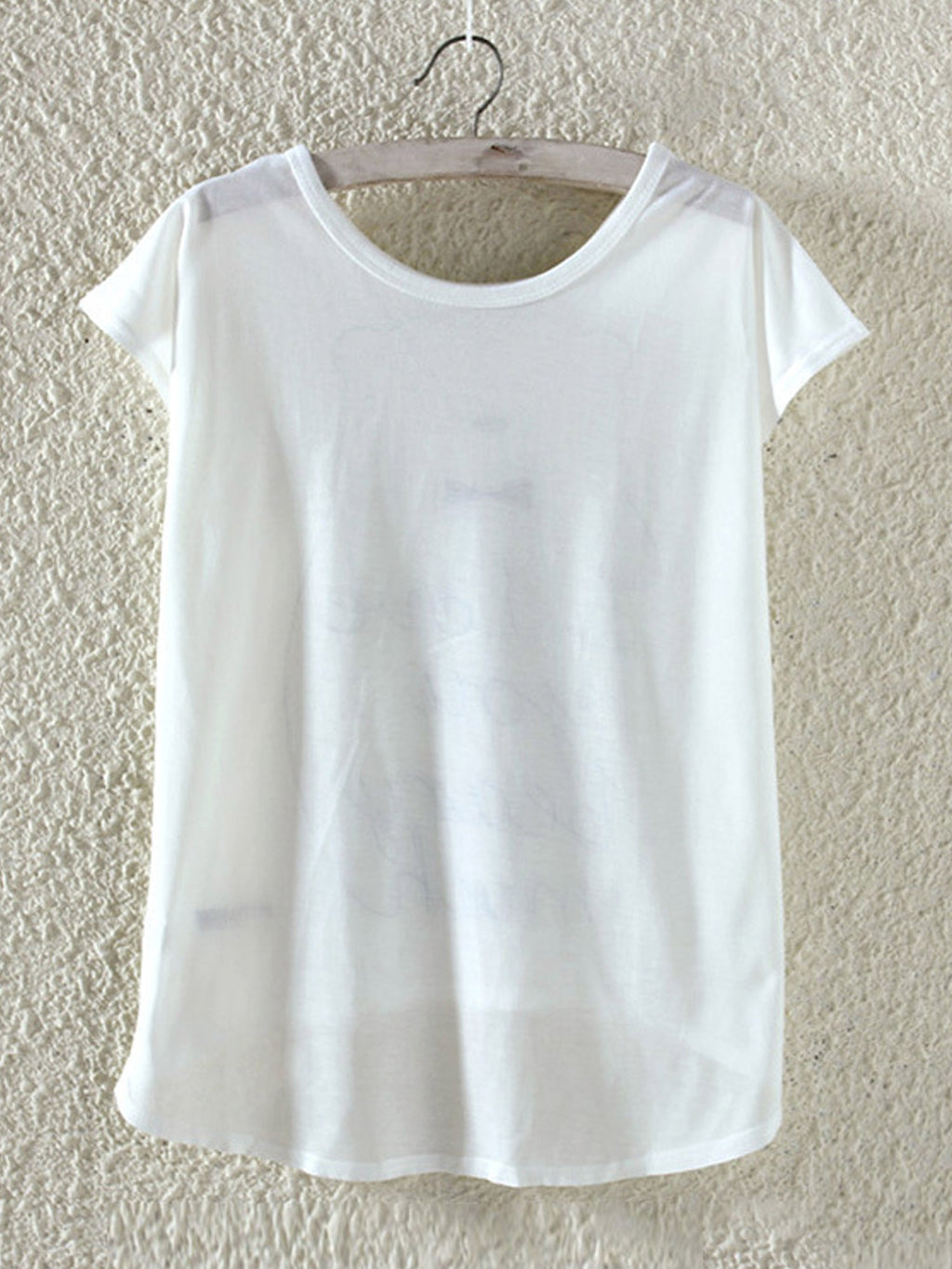 Women Summer Fashion High Low Hem T-Shirt