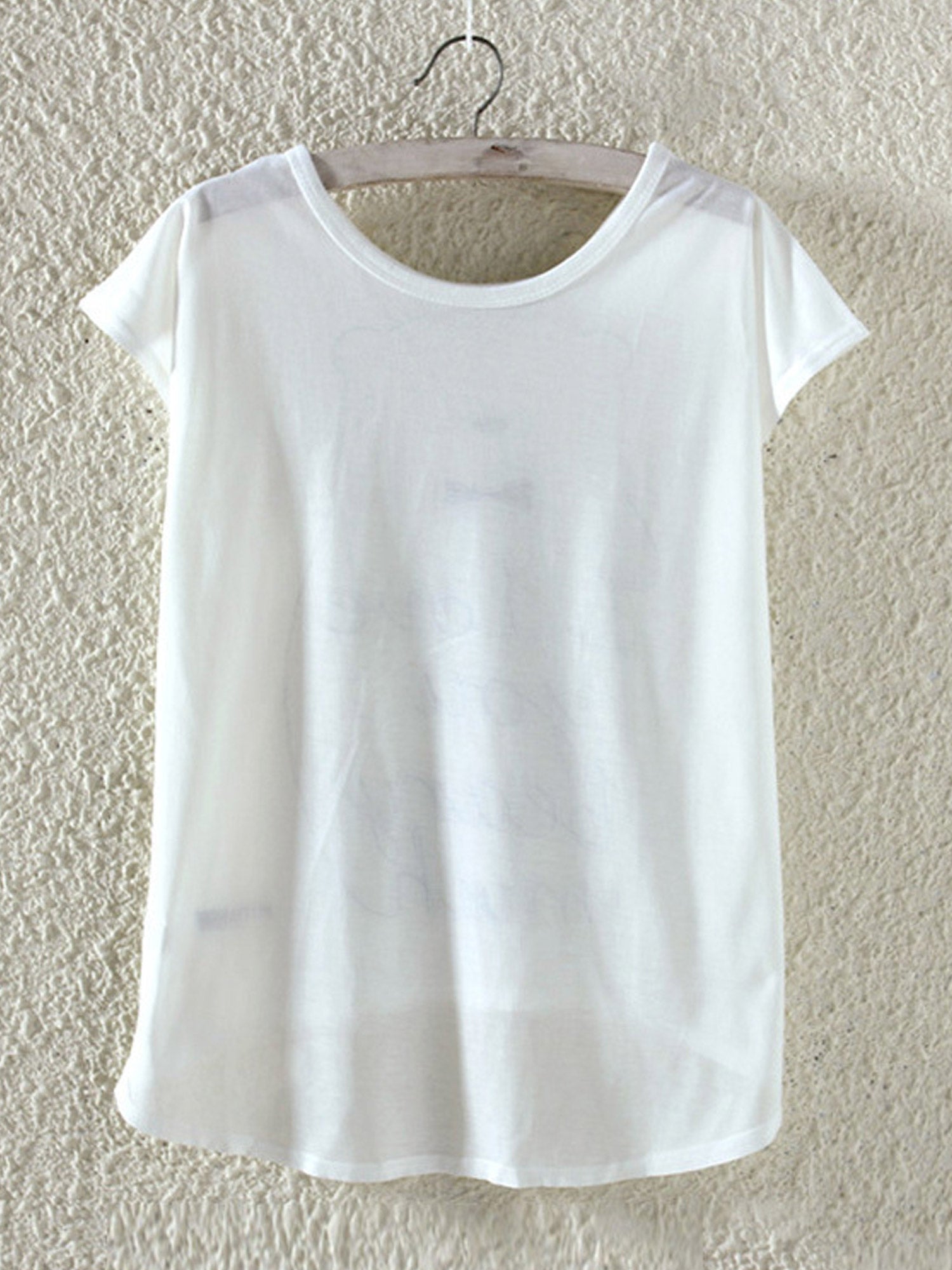 Women Summer Fashion High Low Hem T-Shirt