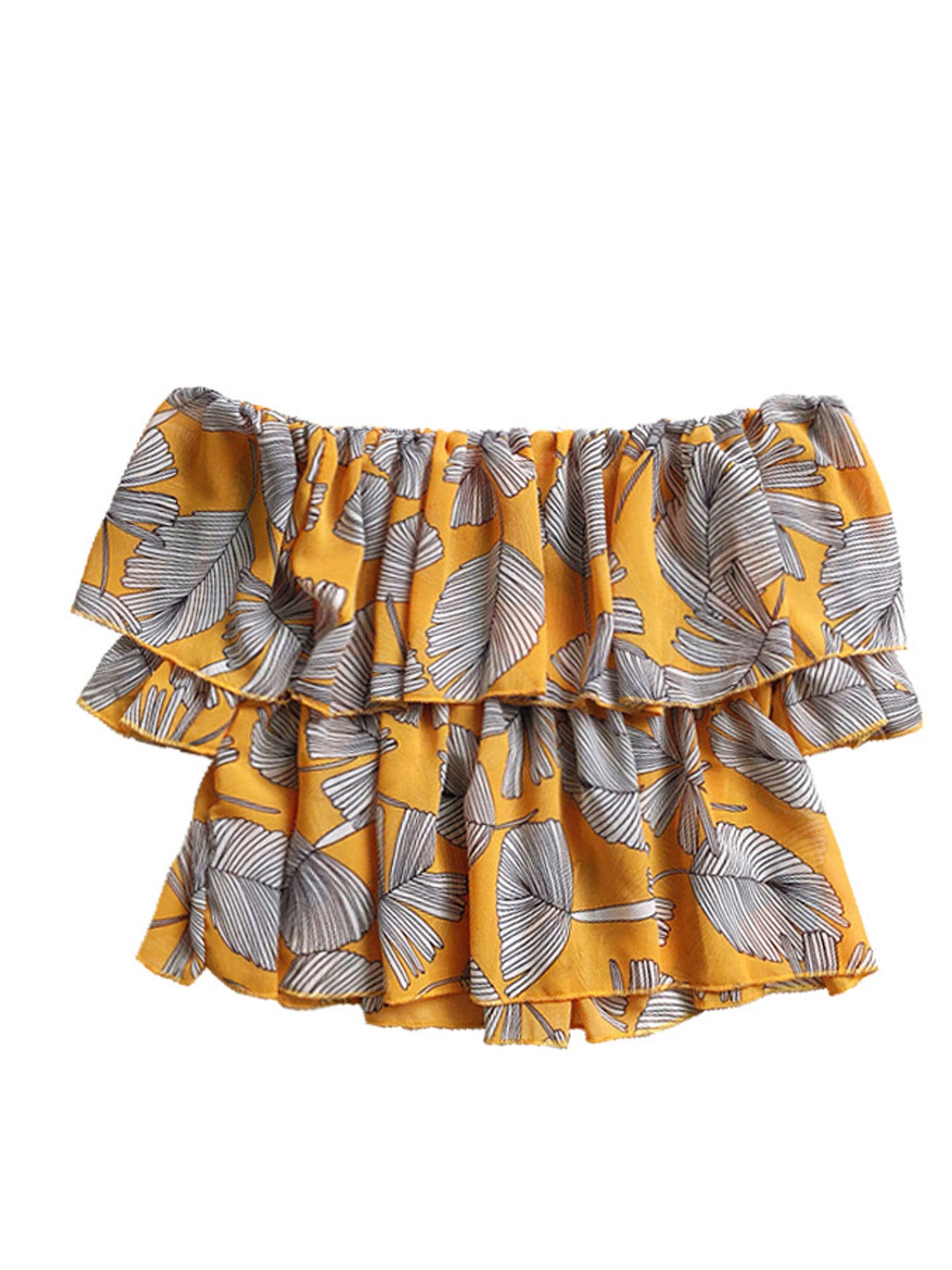 Women Fashion Off Neck Pleated Summer Top