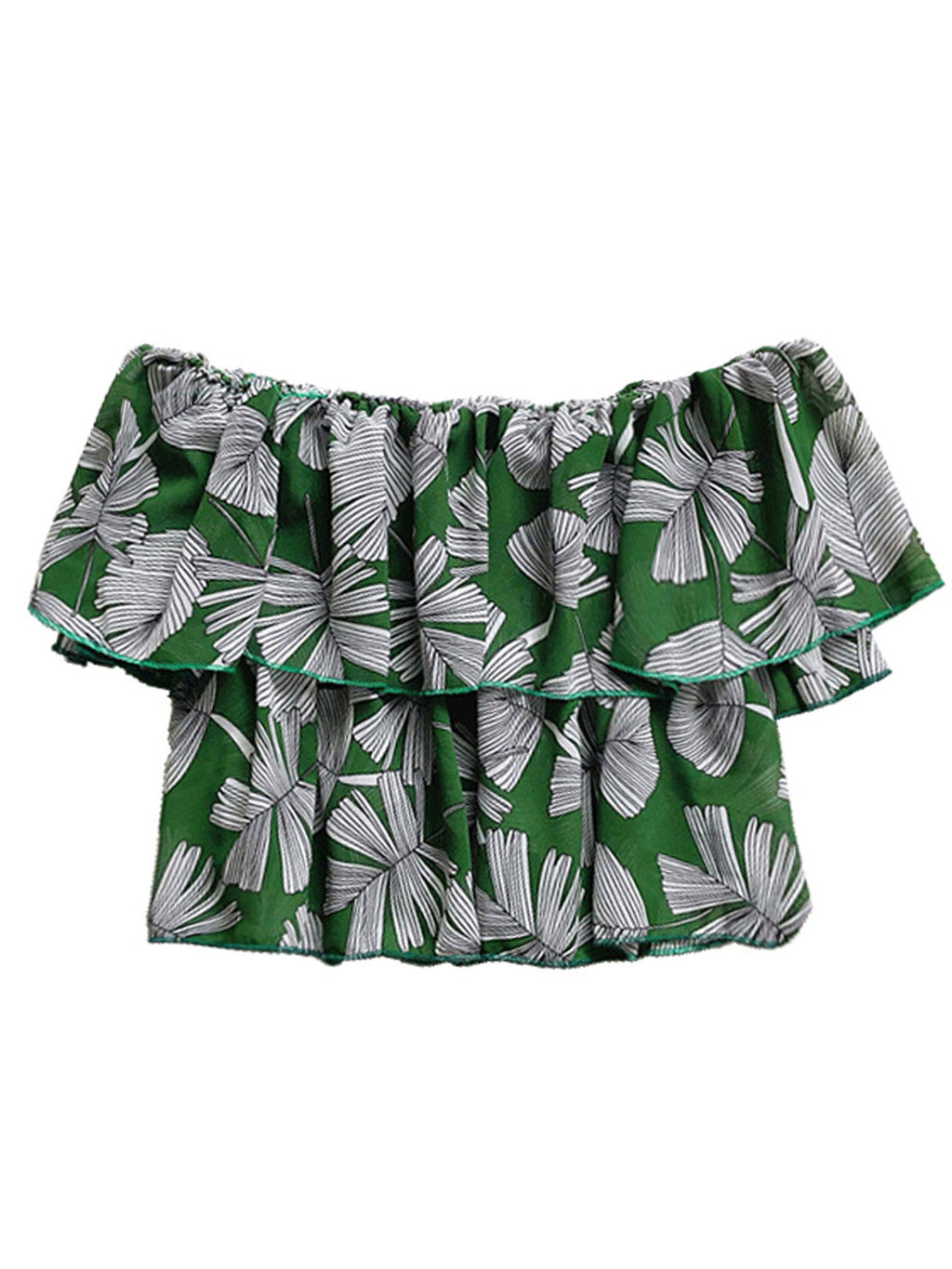 Women Fashion Off Neck Pleated Summer Top