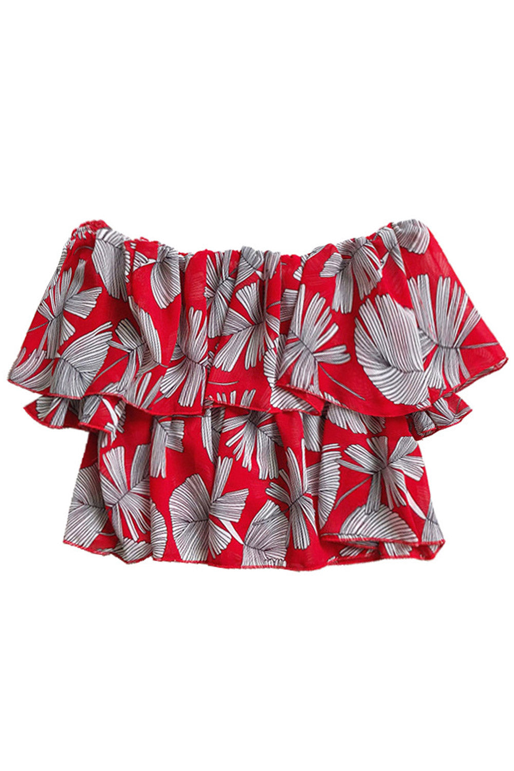Women Fashion Off Neck Pleated Summer Top