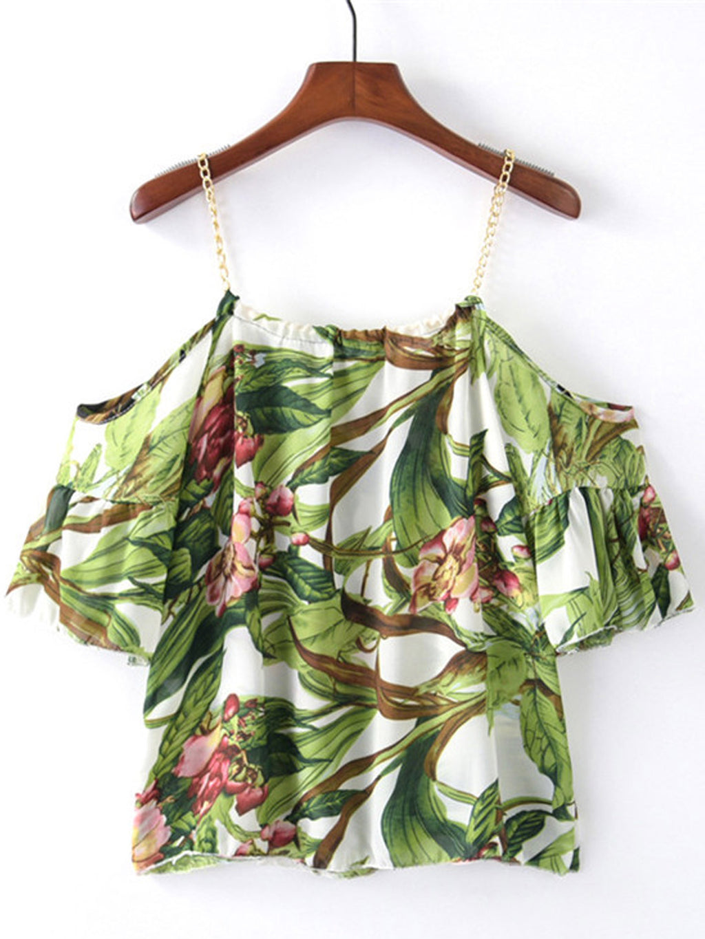 Women Strap Neck Printed Casual Summer Top