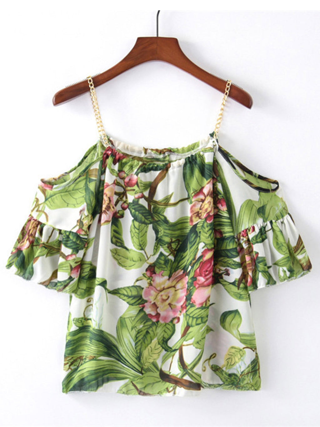 Women Strap Neck Printed Casual Summer Top