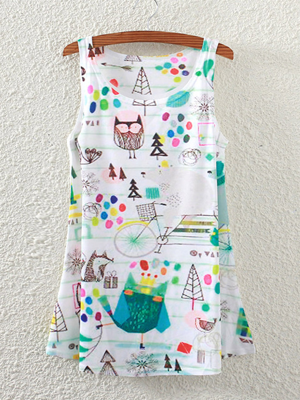 Women Sleeveless Animal Printed Casual Top