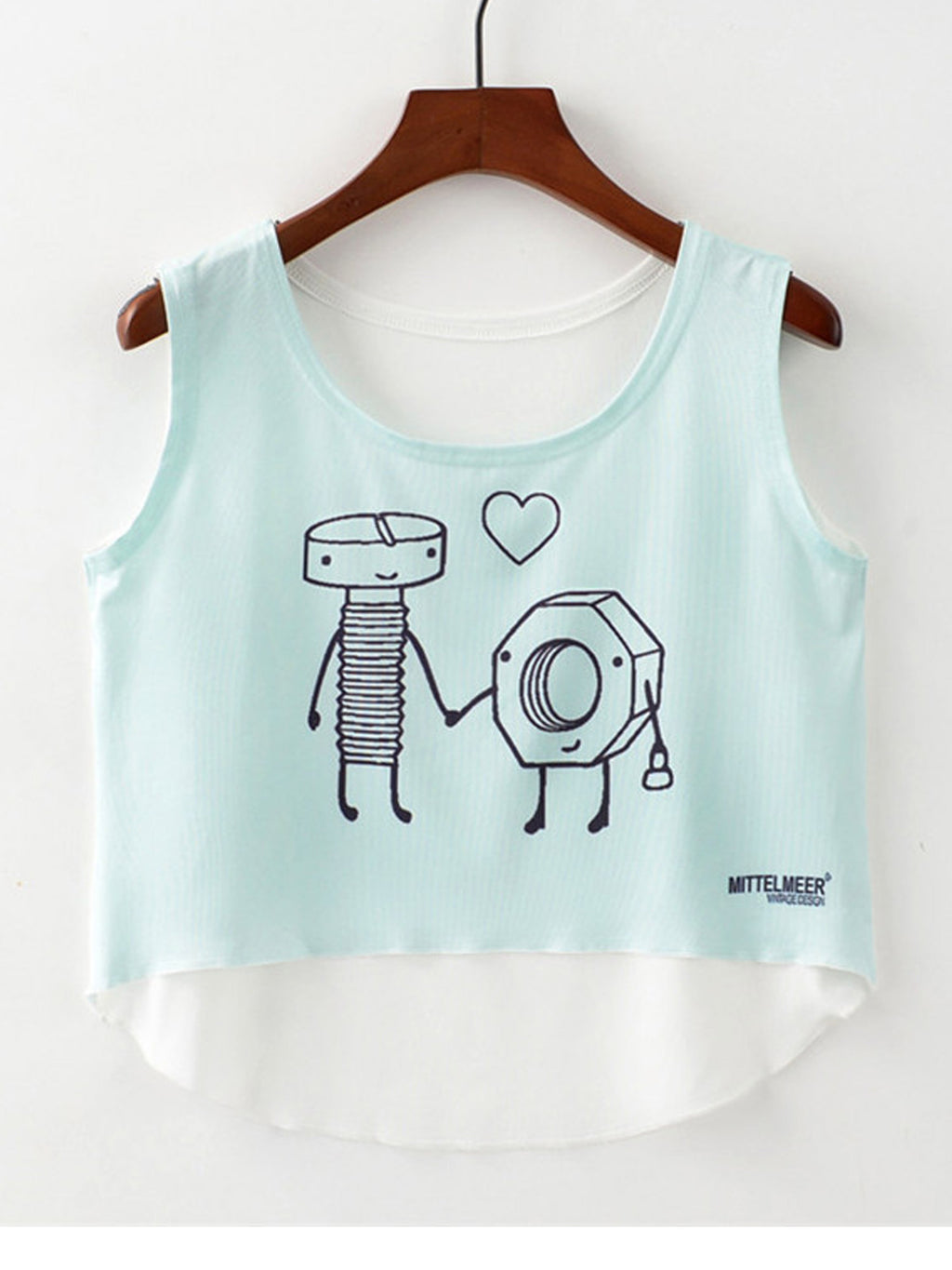 Women Sleeveless Screw Printed Summer Top