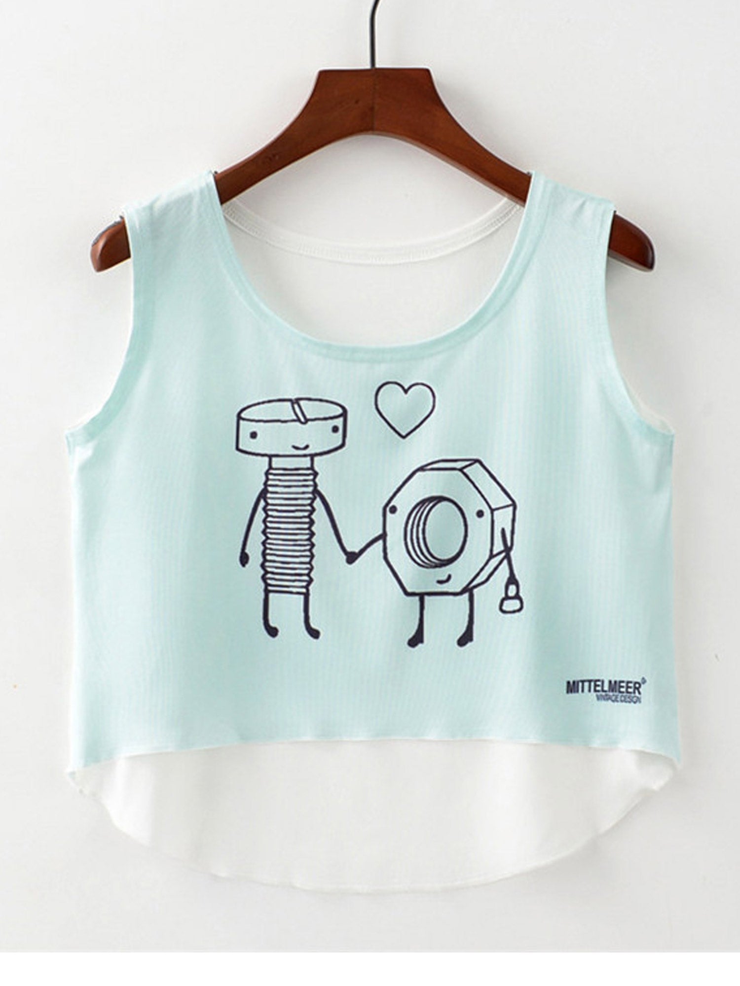 Women Sleeveless Screw Printed Summer Top