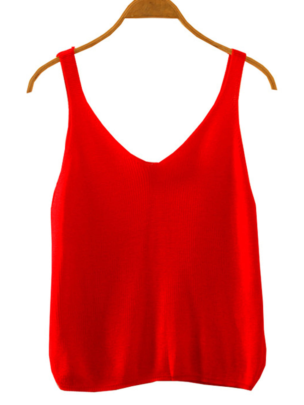 Women V-Neck Solid Color Loose Camisole