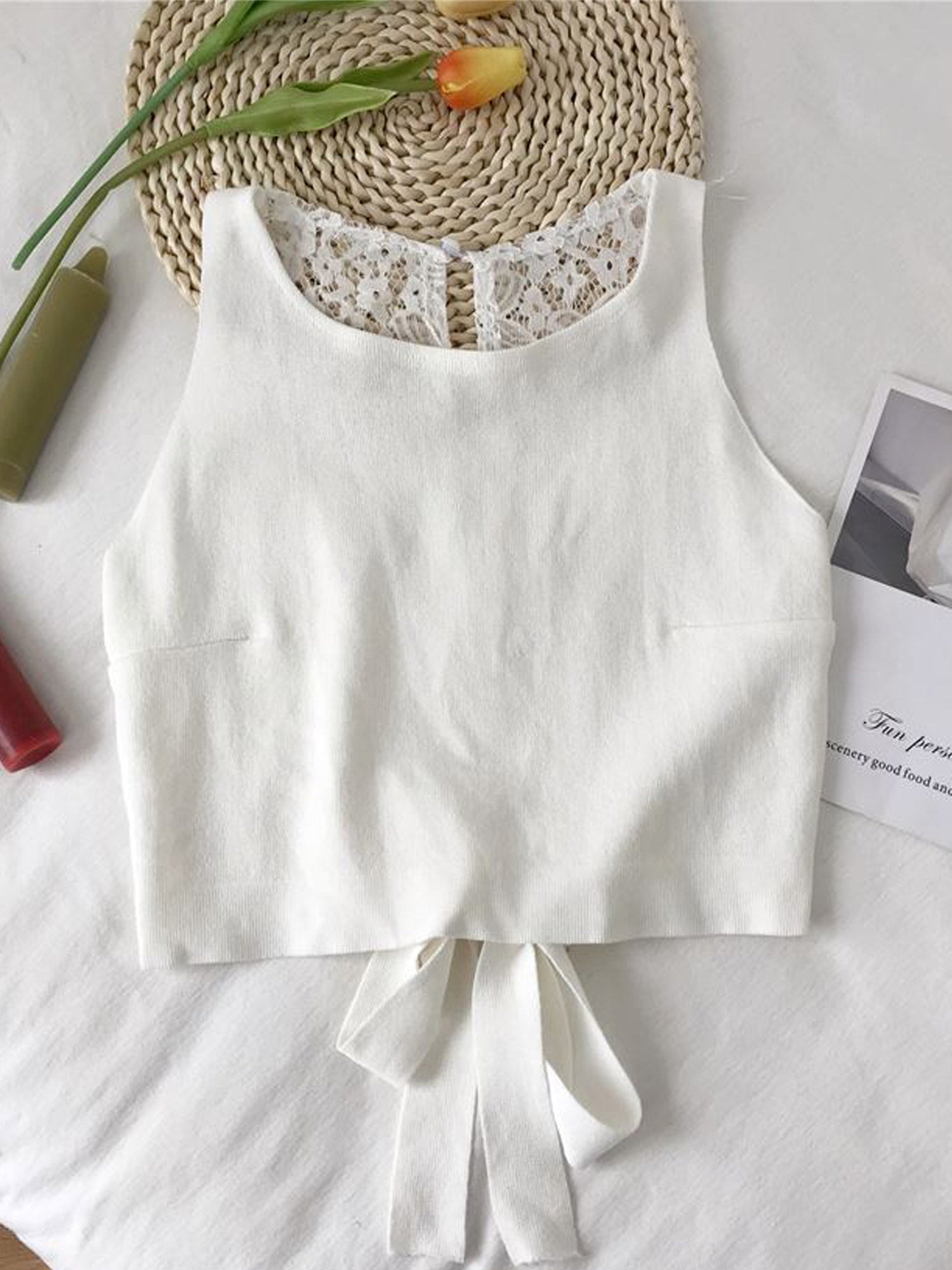 Women Fashion Keyhole Strap Back Summer Top