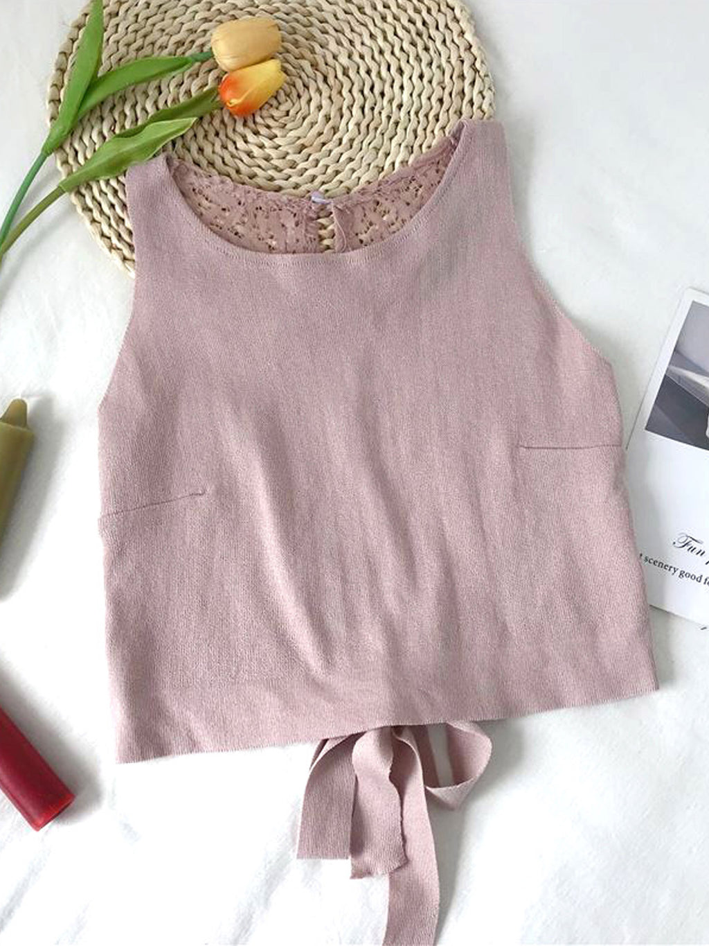 Women Fashion Keyhole Strap Back Summer Top