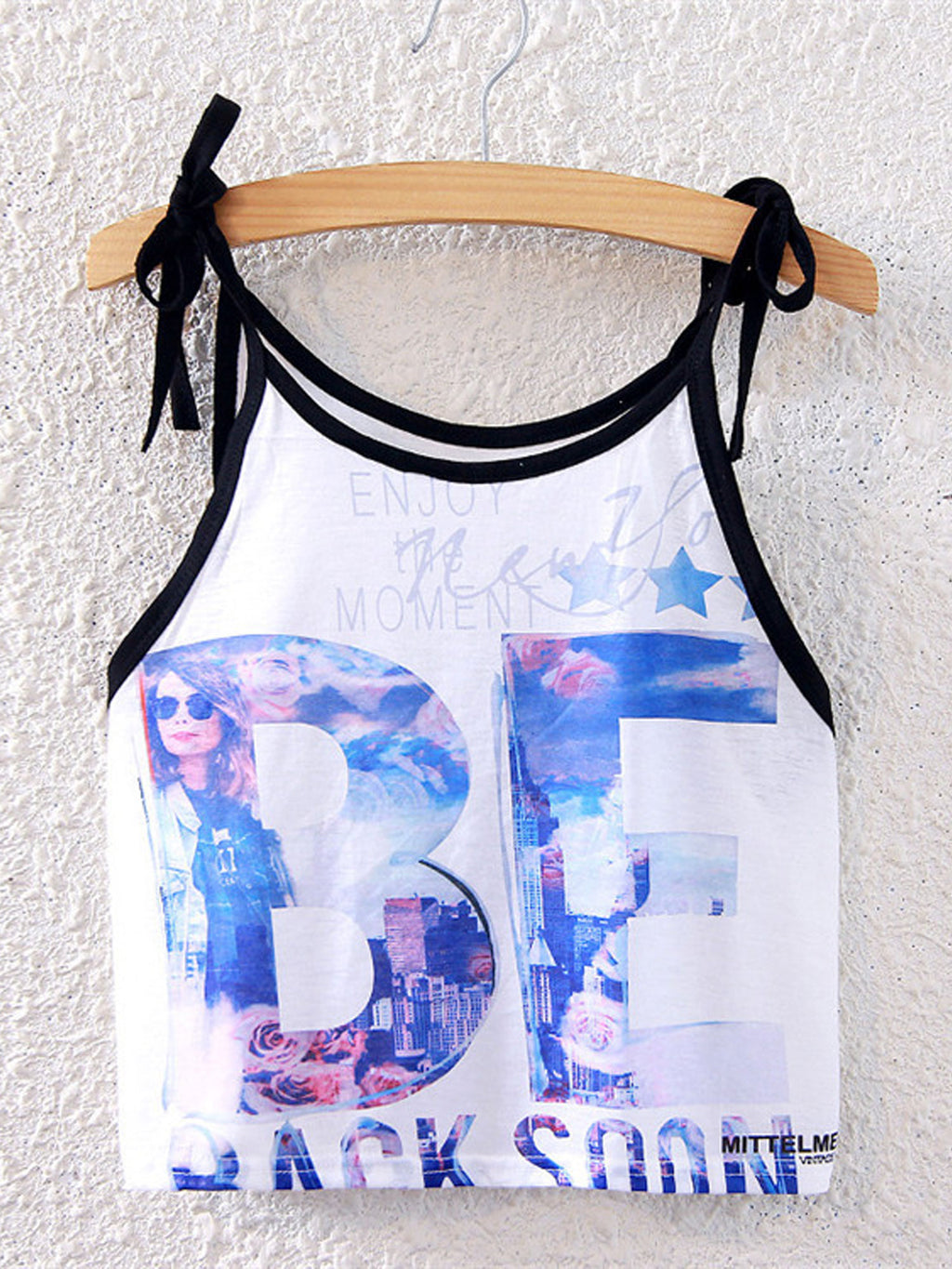 Women Cool Summer Tie Neck Printed Top