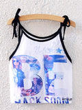 Women Cool Summer Tie Neck Printed Top