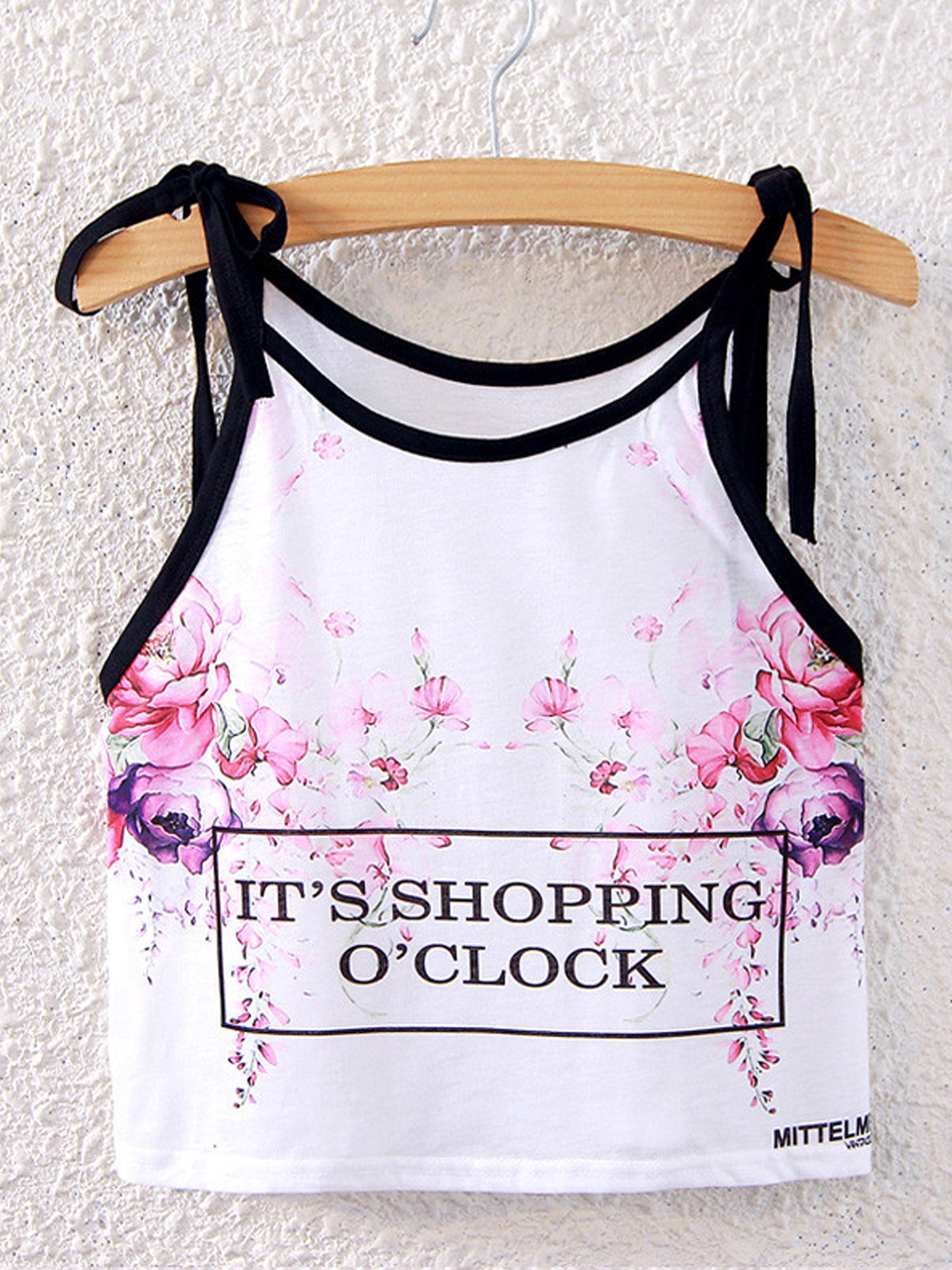 Women Short Tie Shoulder Summer Printed Top