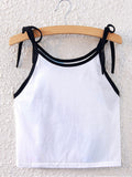 Women Short Tie Shoulder Summer Printed Top