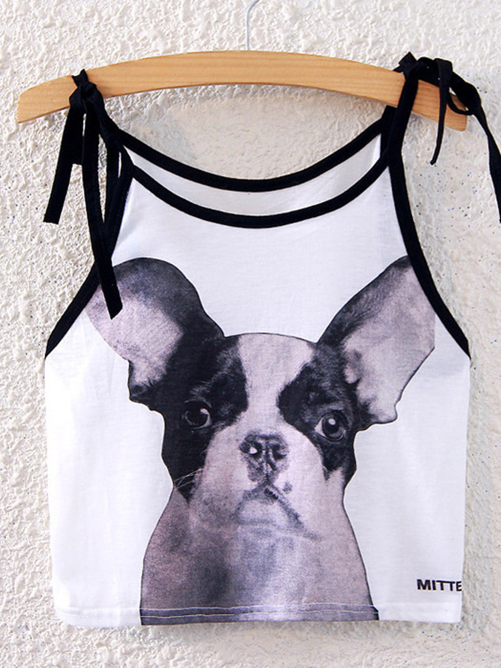 Women Black Dog Soft Fabric Summer Top