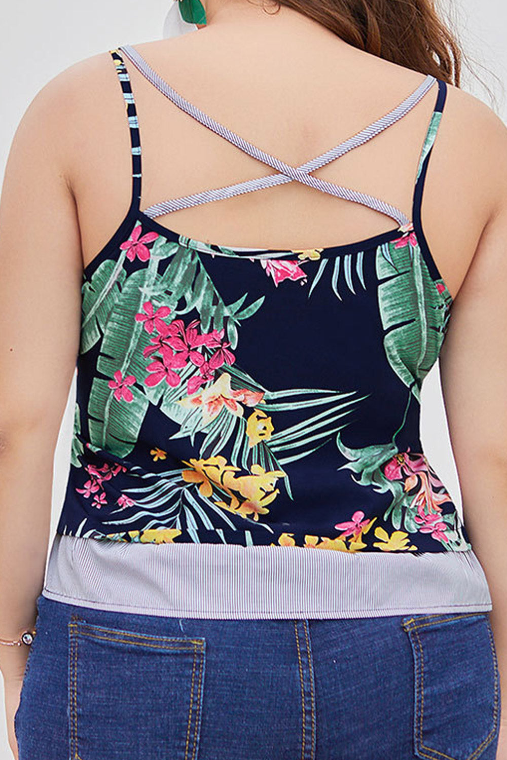 Women Strap Neck Printed Loose Fit Summer Top