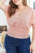 Women V-Neck Button Attached Empire Waist Dress