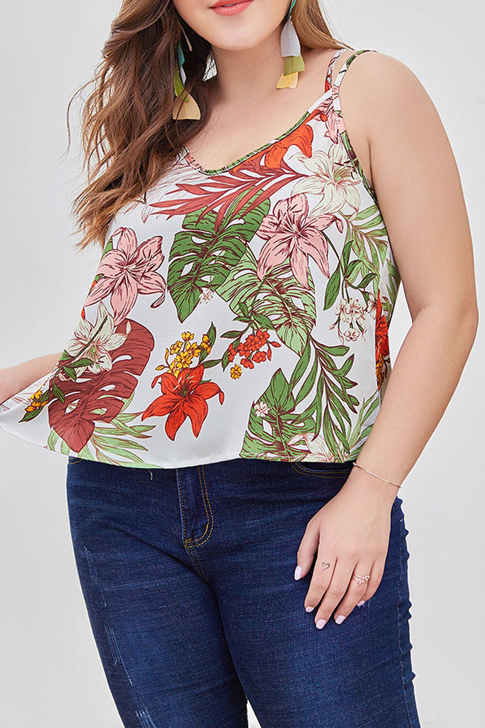 Women Printed Cross Straps Comfortable Summer Top