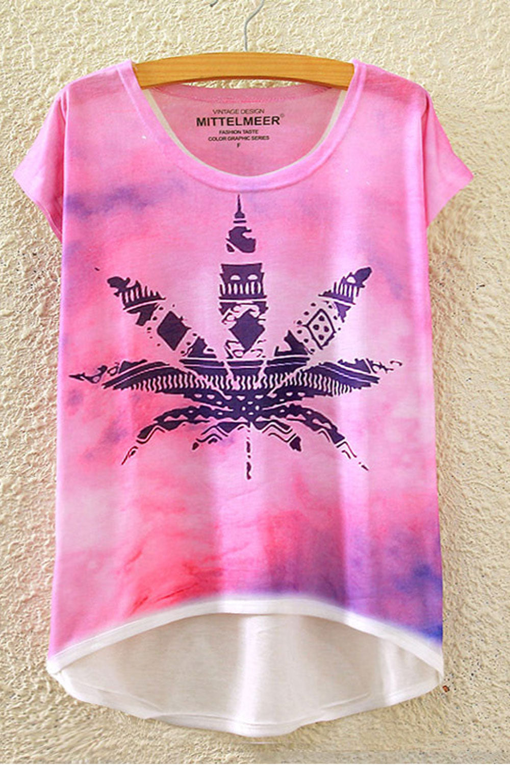 Women Irregular Loose Printed Casual T-Shirt