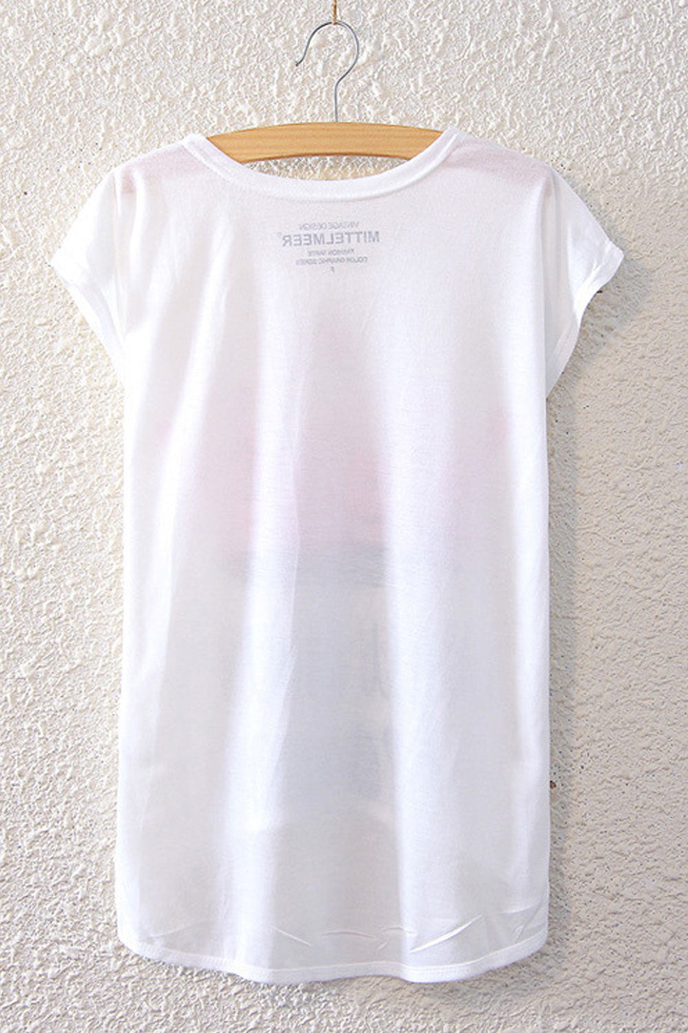 Women Crown Printed Loose Irregular T-Shirt