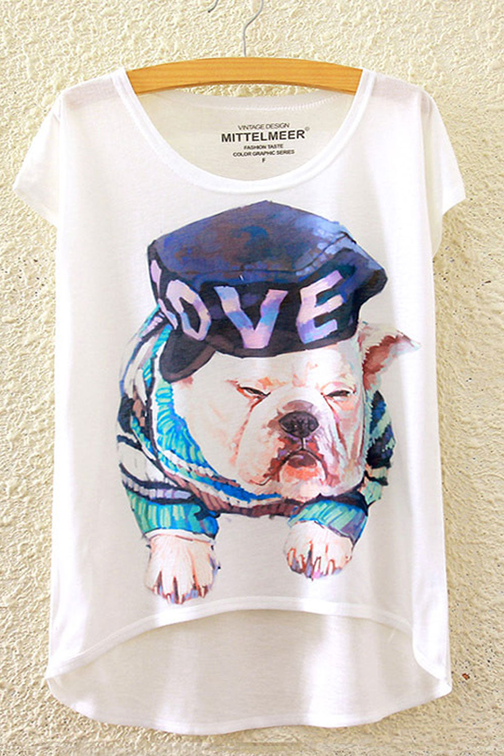 Women Loose Puppy Printed Summer T-Shirt