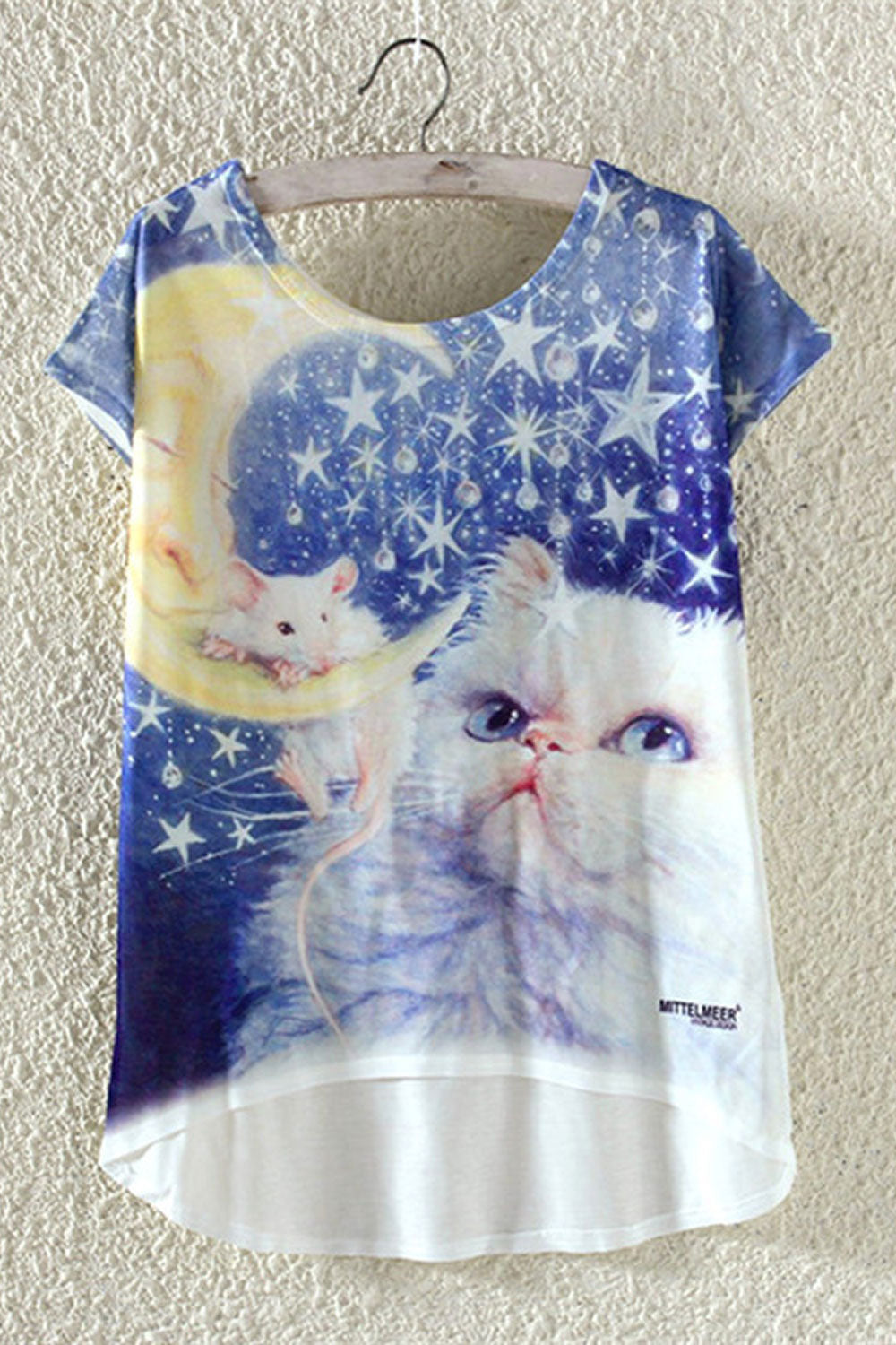 Women Summer Loose Starry Printed T-Shirt