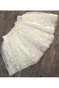 Kids Girls Solid Pattern Peacock Lace Skirt